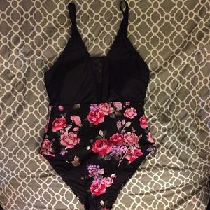 Cupshe Modest Black Floral One Piece